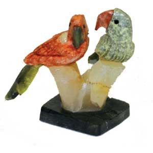 Deux Oiseaux divers sur Socle H : 3 à 4cm