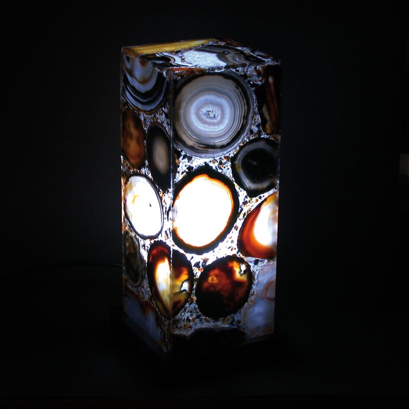 Lampe agate en inclusion, 4 dimensions