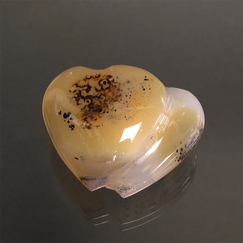 Coeur Doublé en Agate Naturelle