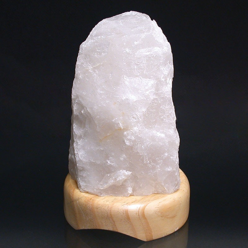 Lampe Cristal de Roche ou Quartz rose avec socle