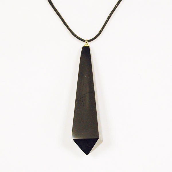 Pendentif pendule en shungite sur cordon