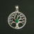 Pendentif  arbre de vie émeraude, améthyste ou lapis, argent 0.925