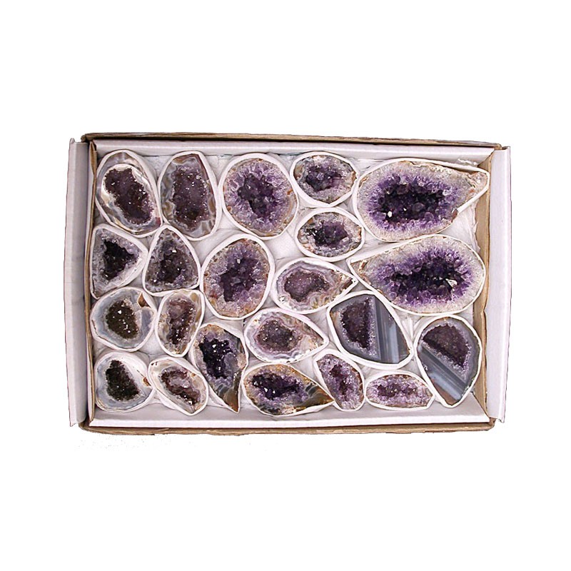Géodinos Amethyste extra en paires le carton 16x25cm