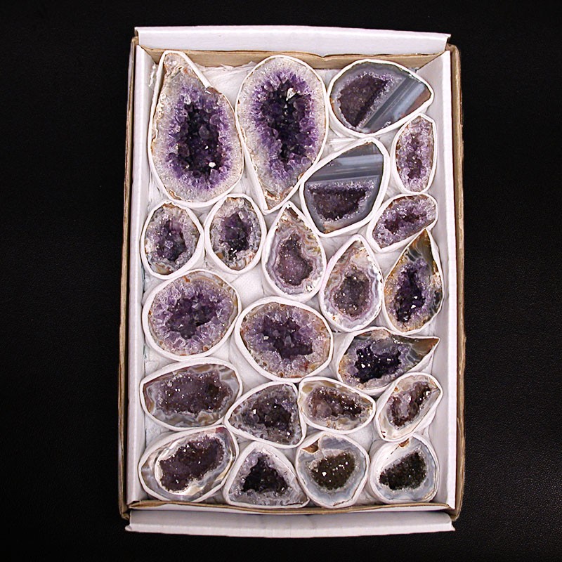 Géodinos Amethyste extra en paires le carton 16x25cm
