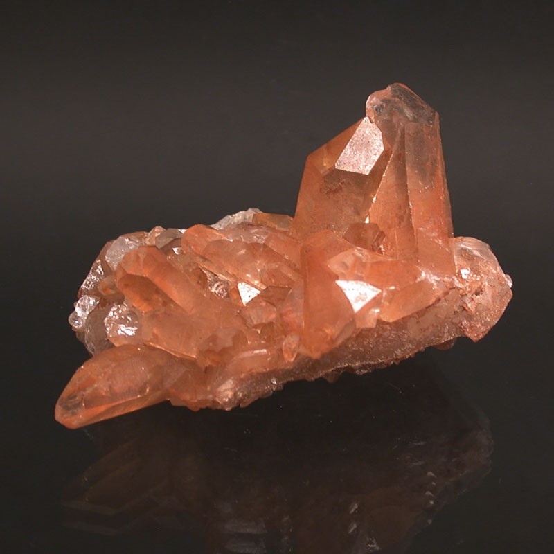 Quartz hématoïde Tangérine (Bresil) petits groupes