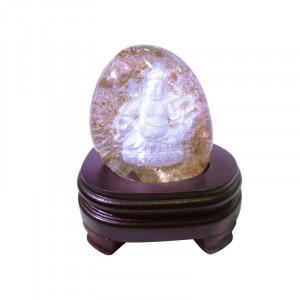 Bouddha en intaille dans cristal de roche poli