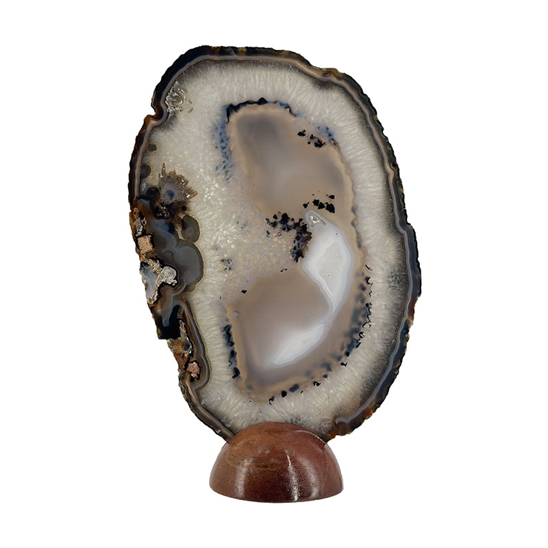 Agate fine sur socle bois - Pièce unique - 202509_261