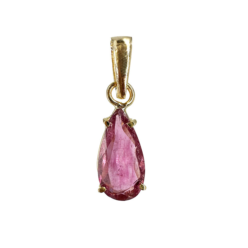 Pendentif Tourmaline montage plaqué or - Pièce unique - 202511_212