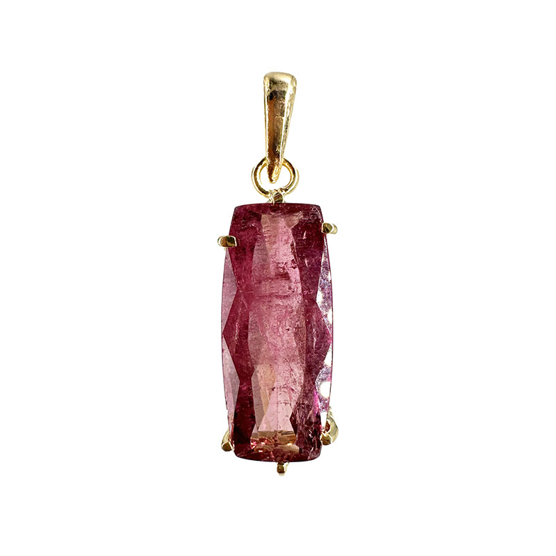 Pendentif Tourmaline montage plaqué or - Pièce unique - 202511_214