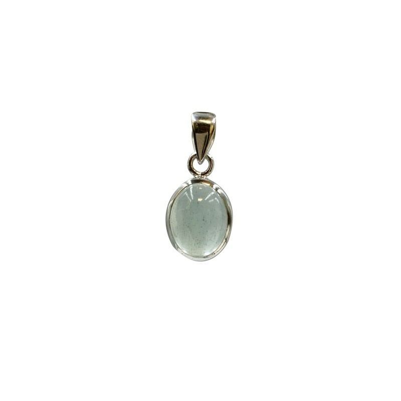 Pendentif cabochon Aigue Marine sur argent 0,925 - Pièce unique - 202002_22N202