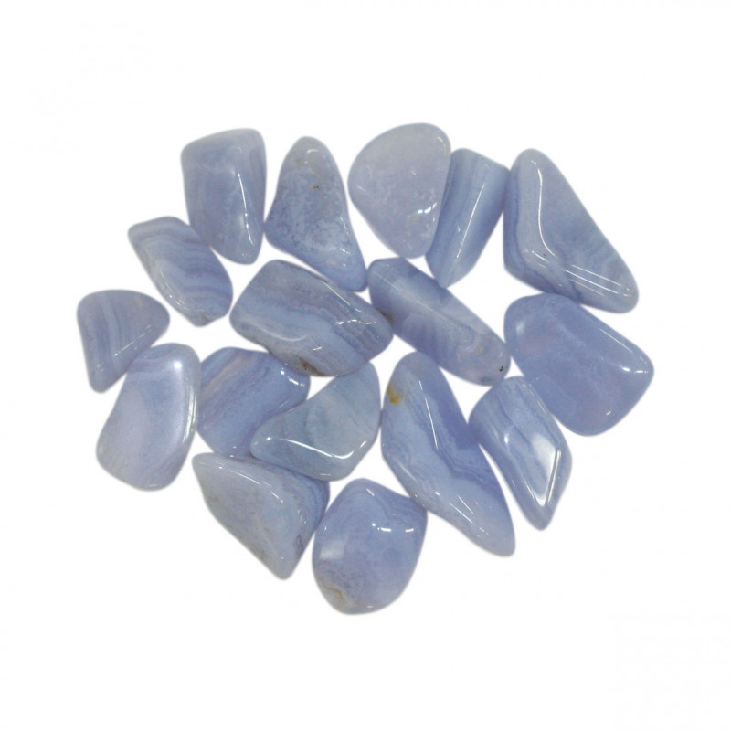 Agate Blue lace de Namibie pierres roulées de 250 grs