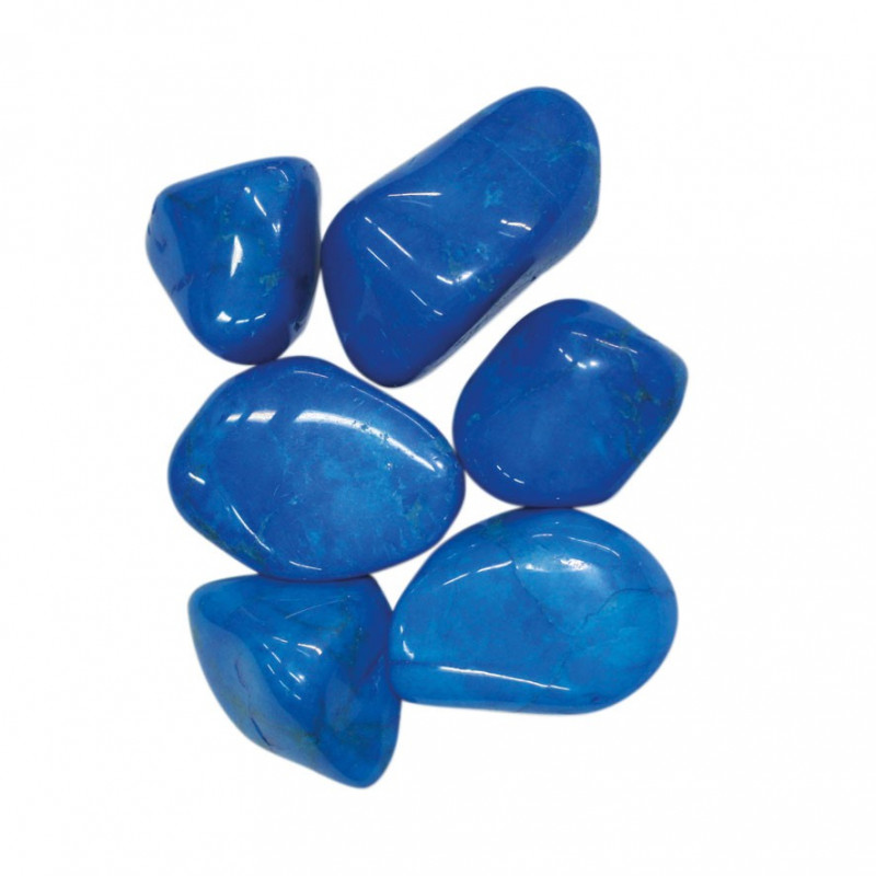 Howlite teintée Bleue du Zimbabwe Pierres roulées 1KG